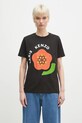 Kenzo t-shirt bawełniany nadruk czarny FF52TS1684SO.99J