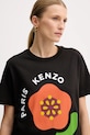 Kenzo t-shirt bawełniany czarny FF52TS1684SO.99J