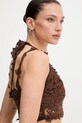 Top Ermanno Scervino hnedá D464L601HGJ