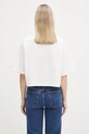 Oblečenie Bavlnené tričko Anine Bing Myers Cropped Tee Framed Monogram A.08.10920 biela