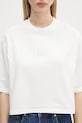 Anine Bing cotton t-shirt Myers Cropped Tee Framed Monogram white A.08.10920