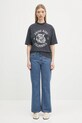 Anine Bing t-shirt in cotone Avi Tee Collegiate Leopard A.08.10922 nero