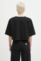 Odzież Fiorucci t-shirt bawełniany Logo Label Cropped Padded U02SPTSH106CJ01BK01 czarny