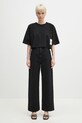 Fiorucci t-shirt bawełniany Logo Label Cropped Padded U02SPTSH106CJ01BK01 czarny