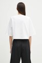 Îmbrăcăminte Fiorucci tricou din bumbac Curly Lollipop Logo Cropped Padded U02SPTSH106CJ01WH01 alb
