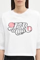 Fiorucci t-shirt in cotone Curly Lollipop Logo Cropped Padded bianco U02SPTSH106CJ01WH01
