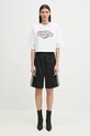 Fiorucci t-shirt in cotone Curly Lollipop Logo Cropped Padded U02SPTSH106CJ01WH01 bianco
