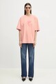 Βαμβακερό μπλουζάκι Fiorucci Print Boxy Fit U02SPTSH103CJ01PN02 ροζ