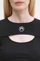 Marine Serre t-shirt Moon Logo Ribbed Jersey Cut-Out nero WTT023A.CJER0011