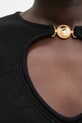 Marine Serre top Moon Jewelry Knit Open Neck WTK058A.CKNI0514 black
