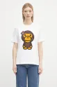 A Bathing Ape cotton t-shirt Crystal Stone Big Baby Lisa applique white 2L30210025