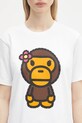 A Bathing Ape cotton t-shirt Crystal Stone Big Baby Lisa white 2L30210025