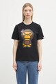 Памучна тениска A Bathing Ape Crystal Stone Big Baby Lisa свободна черен 2L30210025