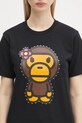 Памучна тениска A Bathing Ape Crystal Stone Big Baby Lisa черен 2L30210025