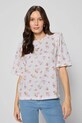 Bizuu tricou din bumbac MELISA KAROMI flori bej MELISA.KAROMI.KREM.SS25