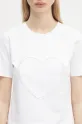 GANNI t-shirt bawełniany Heavy Cotton Heart Small biały T4150