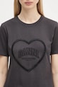GANNI t-shirt bawełniany Heavy Cotton Heart Small szary T4178