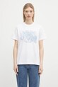 Хлопковая футболка GANNI Basic Jersey Tattoo Lace Relaxed хлопок белый T4158