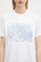 Хлопковая футболка GANNI Basic Jersey Tattoo Lace Relaxed белый T4158