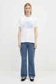 Хлопковая футболка GANNI Basic Jersey Tattoo Lace Relaxed T4158 белый
