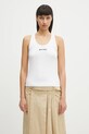 Palm Angels top Classic Logo Rib okrągły biały PWAC020C99FAB0010110