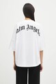 Odzież Palm Angels t-shirt bawełniany Back Curved Logo Loose PWAA023S25JER0040110 biały