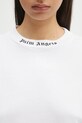Palm Angels cotton t-shirt Back Curved Logo Loose white PWAA023S25JER0040110