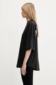 Памучна тениска Palm Angels Back Curved Logo Loose PWAA023S25JER0041001 черен SS25