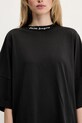 Памучна тениска Palm Angels Back Curved Logo Loose черен PWAA023S25JER0041001
