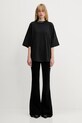 Памучна тениска Palm Angels Back Curved Logo Loose PWAA023S25JER0041001
