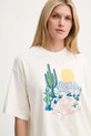 Levi's tricou din bumbac GRAPHIC SHORT STACK TEE bej A4924
