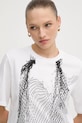 Sisley t-shirt in cotone bianco 3I1XL107G
