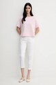 Sisley t-shirt bawełniany 36W9L400N różowy SS25