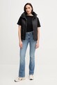 Sisley t-shirt bawełniany 36W9L400N czarny SS25