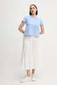 Sisley t-shirt bawełniany 3I1XL107A niebieski SS25