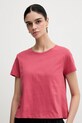 Sisley t-shirt bawełniany różowy 3I1XL107A