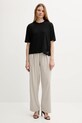 Βαμβακερό μπλουζάκι Sisley 3F1QL107M μαύρο SS25