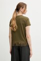 Odzież Sisley t-shirt bawełniany 3096L107J zielony