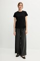 Sisley t-shirt bawełniany 3096L107J czarny SS25