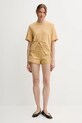 Льняна футболка Sisley 3UTFL107C зелений SS25