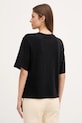 Îmbrăcăminte Sisley tricou de in 3UTFL107C negru