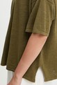 Sisley t-shirt z domieszką lnu 105GM106H zielony