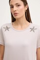 Хлопковая футболка Sisley серый 35USL107H