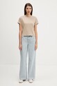 Abercrombie & Fitch t-shirt bawełniany KI139.5439.410 beżowy SS25