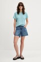 Abercrombie & Fitch t-shirt bawełniany KI139.5527.270 turkusowy SS25