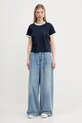 Abercrombie & Fitch t-shirt bawełniany KI139.5529.210 granatowy SS25