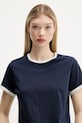 Bavlnené tričko Abercrombie & Fitch tmavomodrá KI139.5529.210