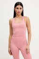 Pangaia top Plant-Stretch Ribbed Tank Top okrągły różowy 10002425