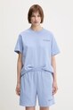 Sporty & Rich t-shirt bawełniany Wimbledon niebieski TO043612201BL59