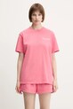 Βαμβακερό μπλουζάκι Sporty & Rich Wimbledon χαλαρό ροζ TO043612201P139